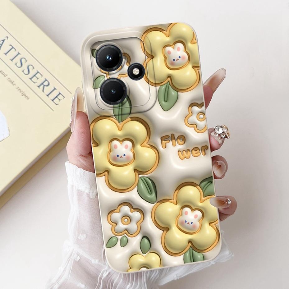 Lens Protective Cover For Infinix Hot 30i 30 Hot30 Play NFC Cute Printed Soft Silicon Phone Case For Infinix Hot30i 30 30Play 4G