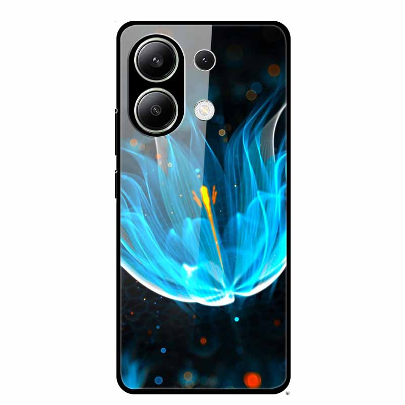 Glass Back Cover For Xiaomi Redmi Note 13 Case Note13 Pro Coque Hard Tempered Glass Case For Redmi Note 13 Pro Case Soft Bumper