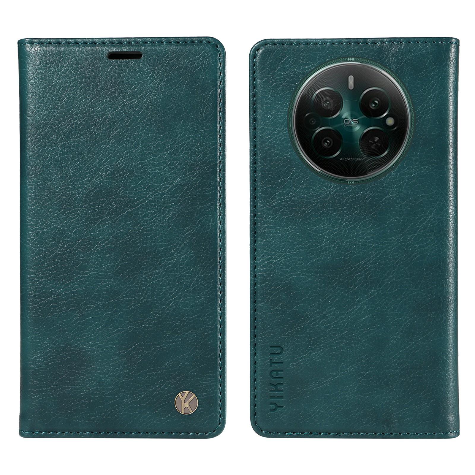 

YIKATU YK-006 For Realme 12 4G/12+ 5G Case Drop-Proof Leather Card Holder Phone Protective Cover Blue