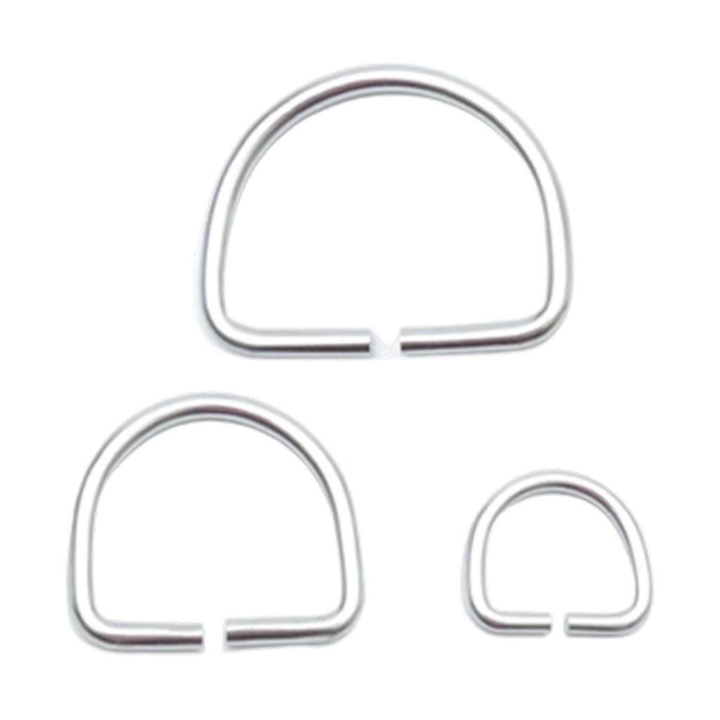 Stainless Steel D Ring Hardware DIY Multipurpose Crafts Connector Ring for Dog Leashes Bags Sewing Projects Luggage Straps