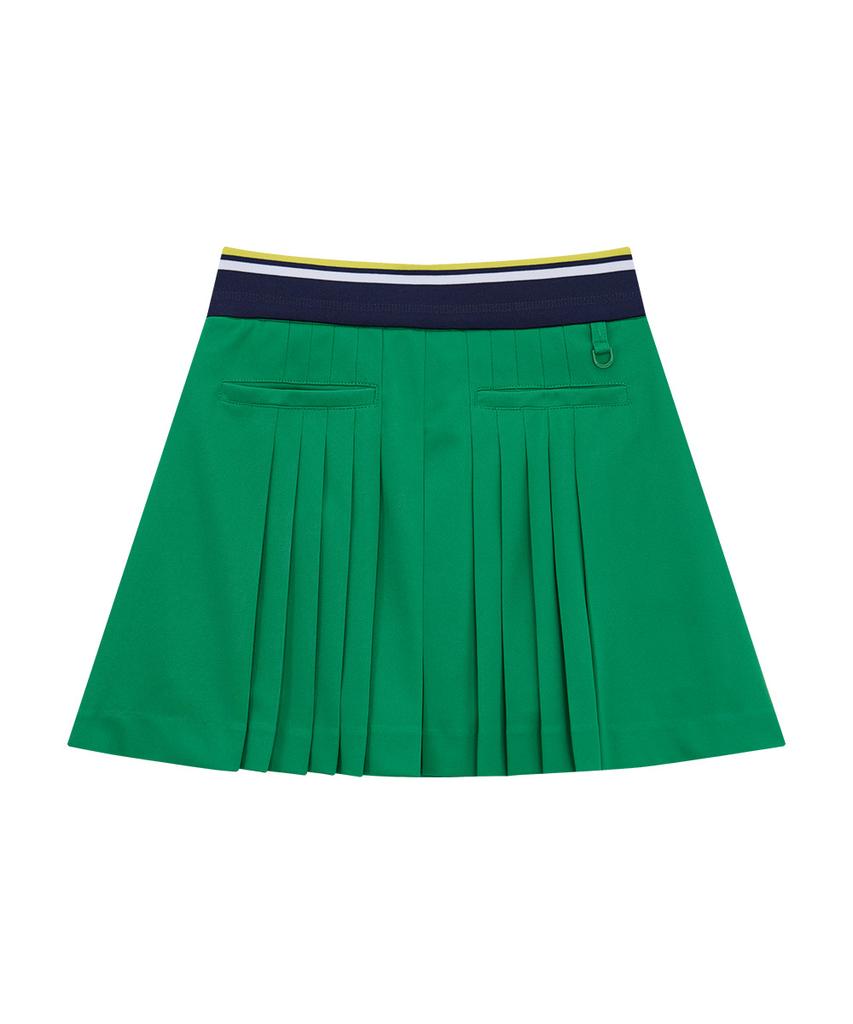 Chuku Chu Paper Slit Pleated Skirt (Green) Cbfss-Sk003W