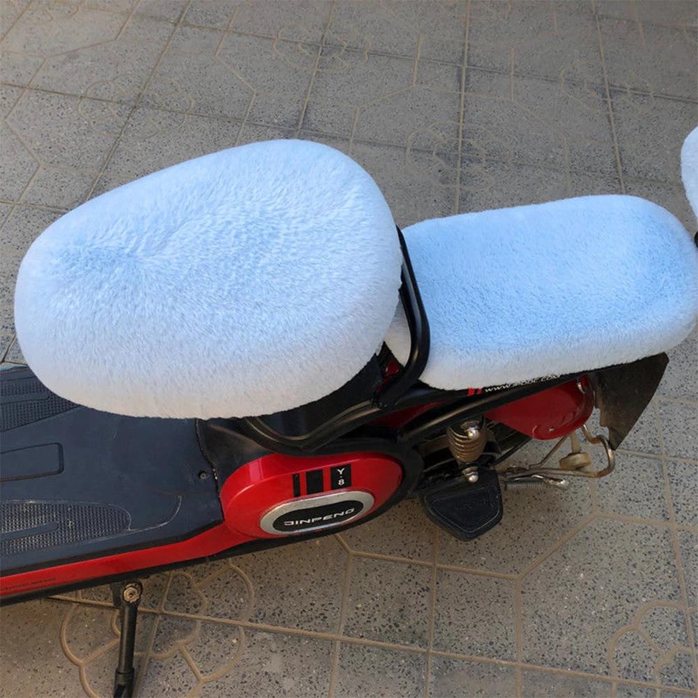Plush Electric Bicycle Seat Cushion Cover Motorcycle Saddle Soft Seat Covers Cycling Cushion Saddle Comfortable Winter Pad