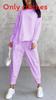 Fall Winter Womens Casual Sweatsuit With Pockets And Spliced Design For Streetwear Style