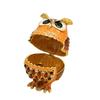 Sparkling Rhinestone Animal Figurine Jewelry Box Zinc Alloy Owl Keepsake Box  Home Decor