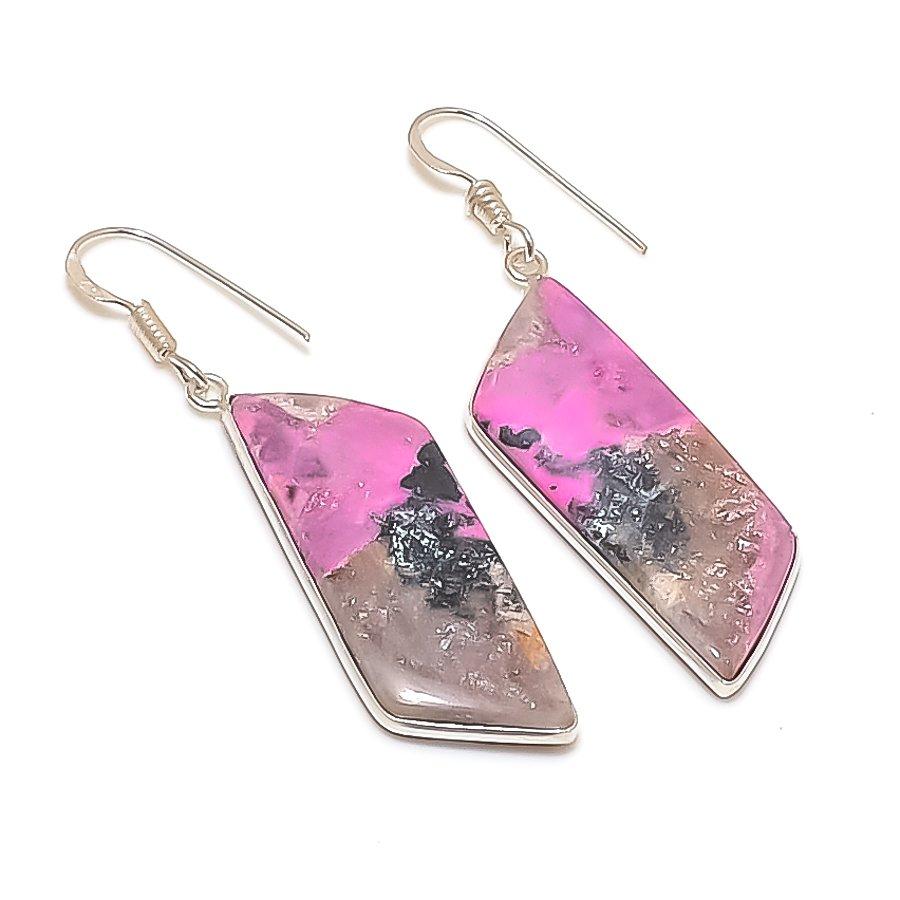 Natural Cobalt Gemstone Handmade 925 Sterling Silver Jewelry Earring 2.17  AE-12105