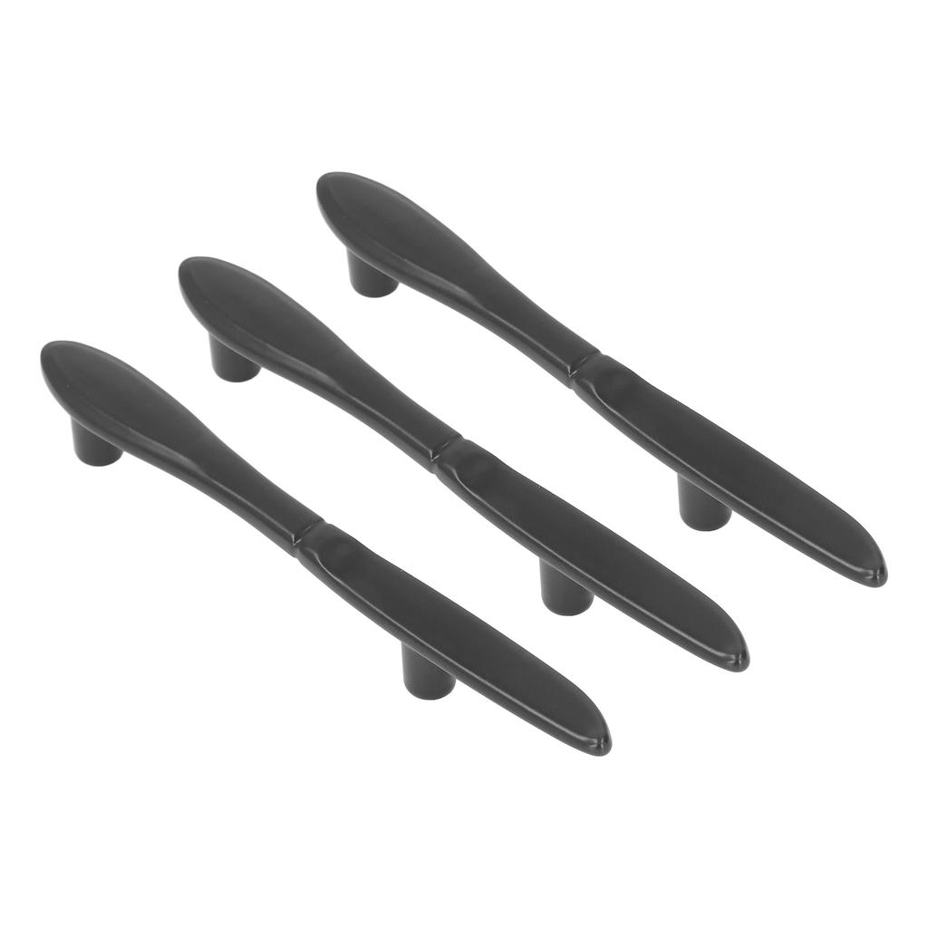 3er Set Türgriffe Verdickte Besteck Geschirr Geformte Schrankgriffe für Schublade Kleiderschrank Bücherregale Schwarz