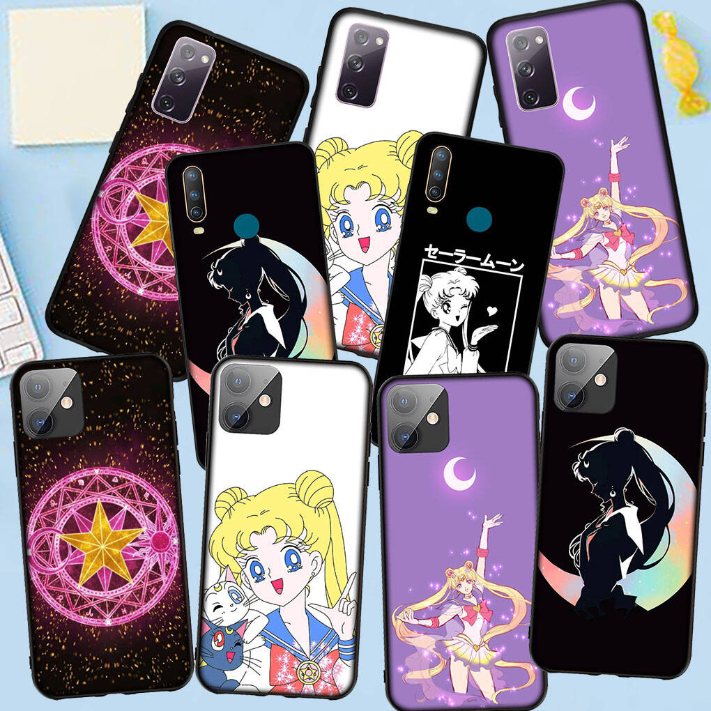 Phone Case for Samsung Galaxy S25 S23 S22 S24 Ultra FE A05 A06 A15 A16 A36 A37 A35 A54 A55 A56 A57 A25 A26 A53 Wallpaper Sailor Anime Moon Girl Cover