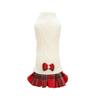 Pet Fur Dress White Gray Knitted Sweater Spliced Bow Plaid Skirt Woolen Coat Sweater Dog Christmas Clothes Puppy Clothes