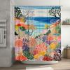 Bunter Korallen-Druck Duschvorhang Wasserdichter Stoff Baddekoration Für Zuhause Badezimmerdeko Perfekte Geschenkidee (Multicolor)