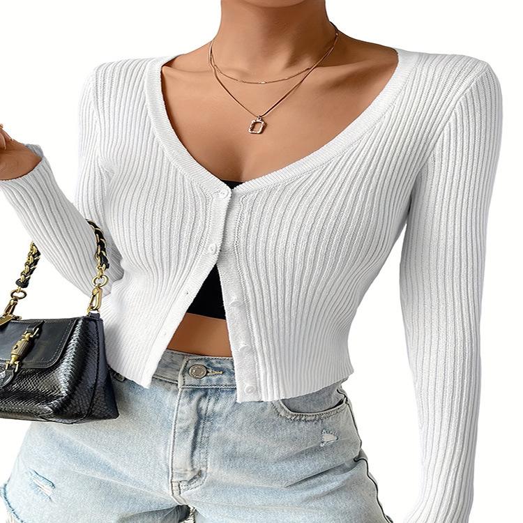 Women's Spring and Autumn Button Cardigan Knit Sweater