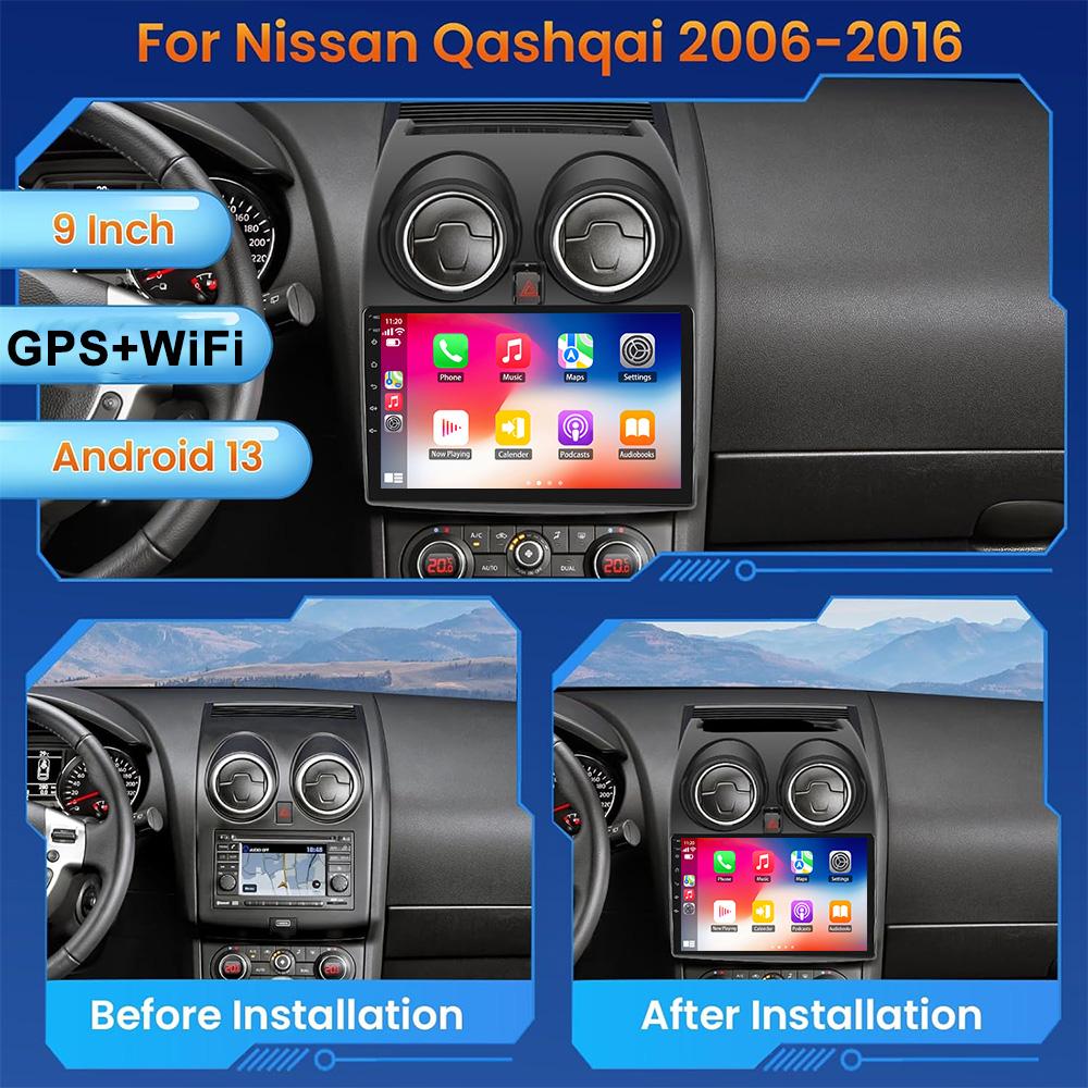 Autoradio Android 13 Autoradio Carplay Für Nissan Qashqai J10 Rogue 2008-2013 Autoradio Multimedia-Player WIFI DSP 2