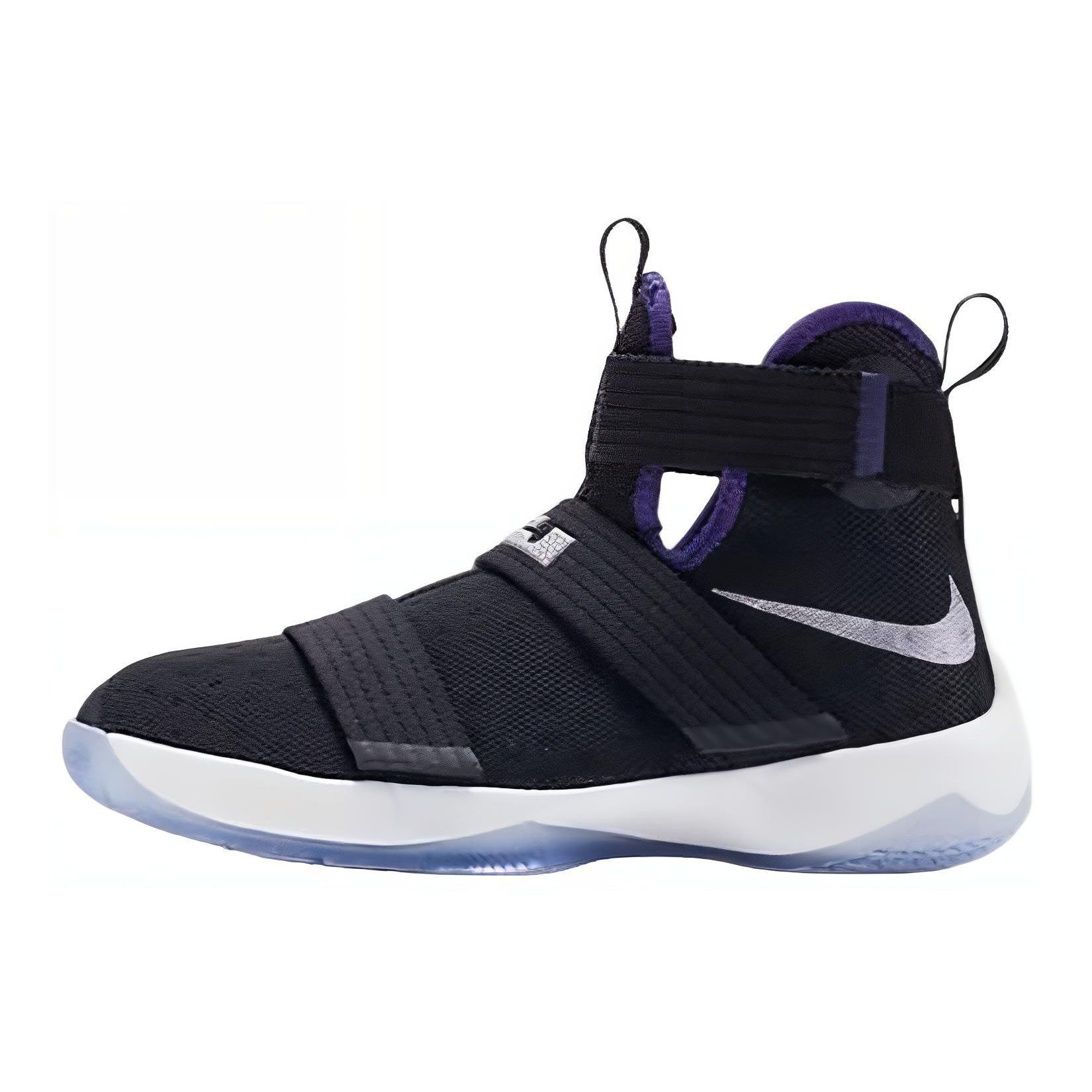 

Кроссовки Nike LeBron Soldier 10 GS Sacramento Kings чёрно-бело-фиолетовые 845121-008