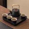 Black Coarse Pottery Kung Fu Tea Set