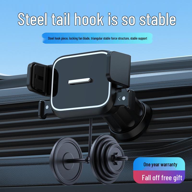Multifunctional Car Phone Holder with Air Vent and Mirror Hook