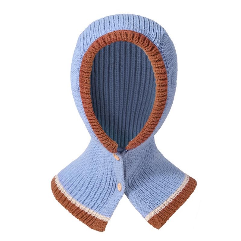 Lemon Baby Wool Knit Hat & Shawl Set - Warm, Windproof Autumn/Winter Infant Cap