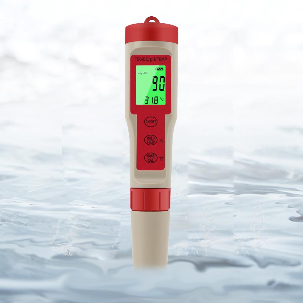 PEZ9908 Portable Handheld Water Quality Tester 4 In 1 PH Total Dissolved Solids EC Temperature Detector Multi