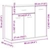 Sideboard White 88 x 30 x 70 cm Particleboard