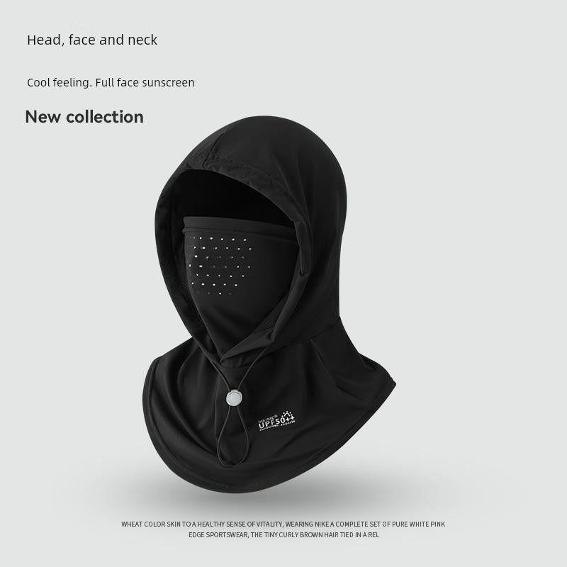 

Велосипедная маска от солнца, защита шеи, шарф из ледяного шелка, цельная шляпа, мужская и женская летняя дышащая шляпа от солнца с защитой от УФ-лучей Black One size