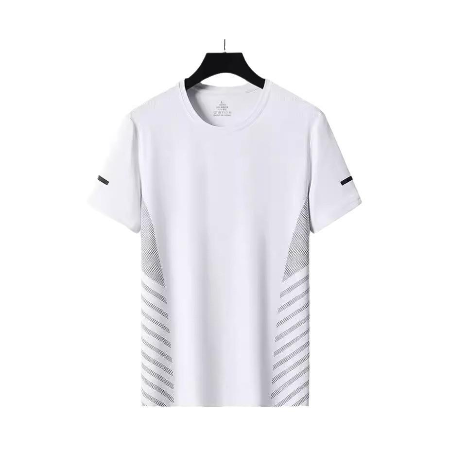 Men's Summer Quick-Dry Mesh Fitness T-Shirt, Elastic Casual Half Sleeve