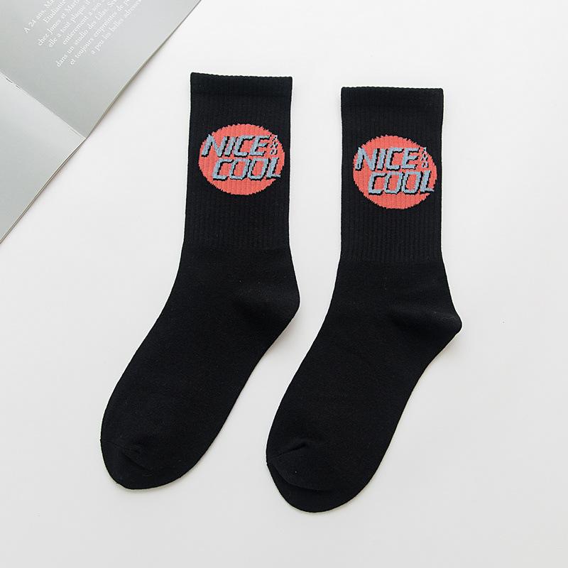 Korean style fashion Harajuku street hip hop socks unisex fun men's socks happy skateboard Chinese character letter ladies socks