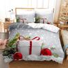 Christmas Holiday Duvet Cover Set King Size Red Star Snowflake Bell Pattern Holiday Bedding Set for Kids Boys Girls Room Decor