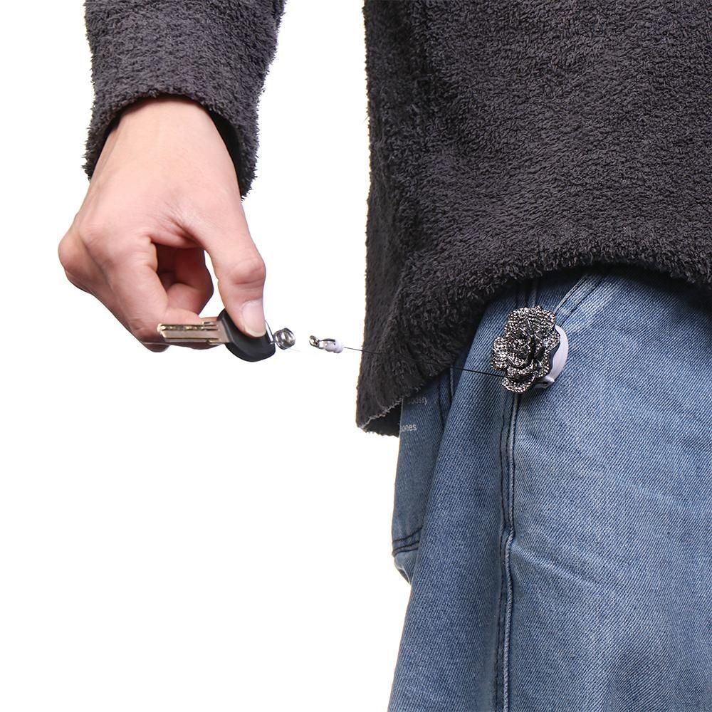 Quality Stationery Retractable ID Name Card Lanyards Key Ring Badge Reel Badges Holder Rose Shape