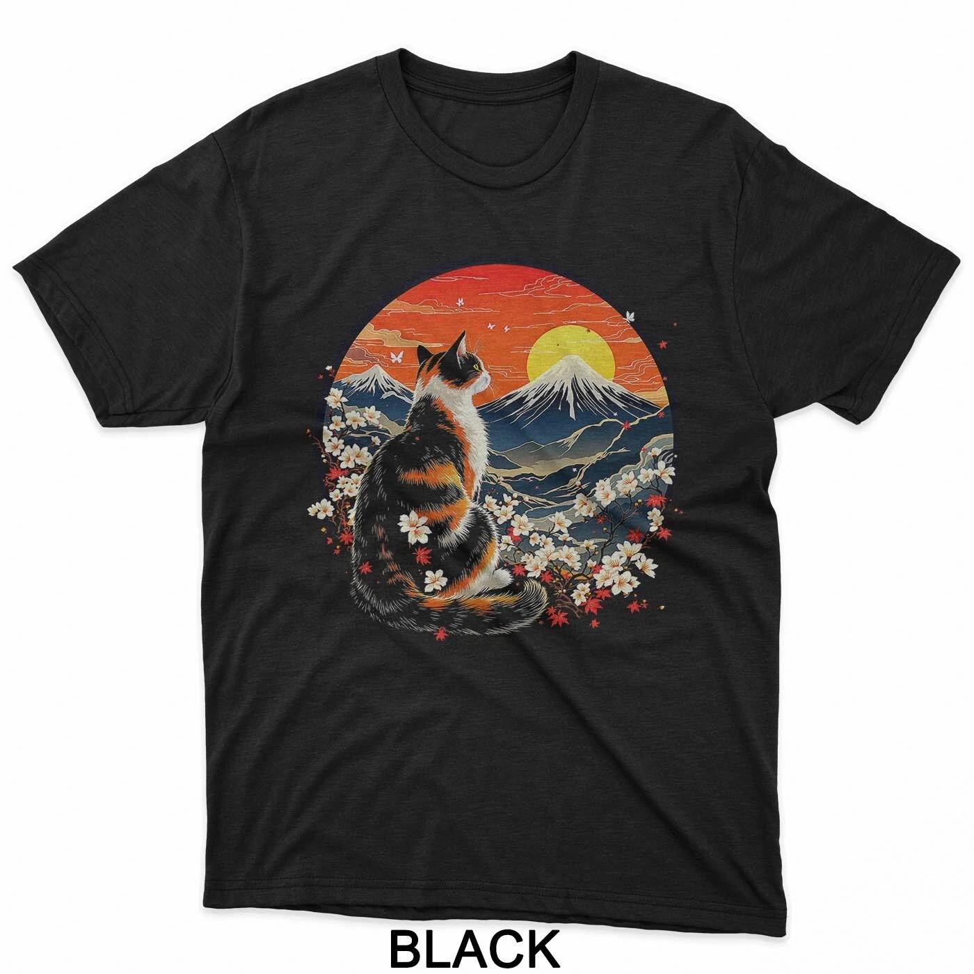 Японская Кавайная Кошка Цветочная Неко Любитель Аниме Животное Владелец Питомца Футболка M