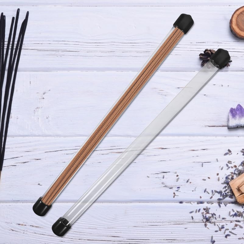 TOPPERFUN Incense Holder, 12-Piece Case, Clear Tube for Graveside Visits, Buddhist Altars, Portable Agarwood Tubes, Tube Only (23 x 1.2cm10g)