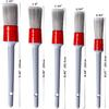 Detailing Brush Set - 5 Different Sizes Premium Natural Boar Hair Mixed Fiber Plastic Handle Automotive Detail Brushes for Cleaning Wheels, Engine,