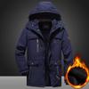 Waterproof Mid-Length Thick Hooded Men's Jacket Outdoor Casual