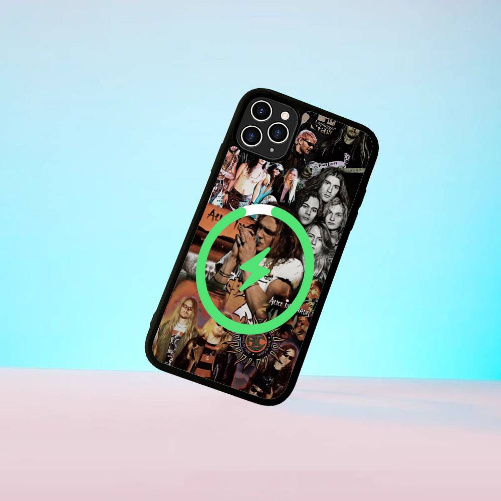 Music A-Alice In C-Chains Magnetic Phone Case For IPhone 16 15 14 13 12 11 17 Pro Max Plus Wireless Charge Cover