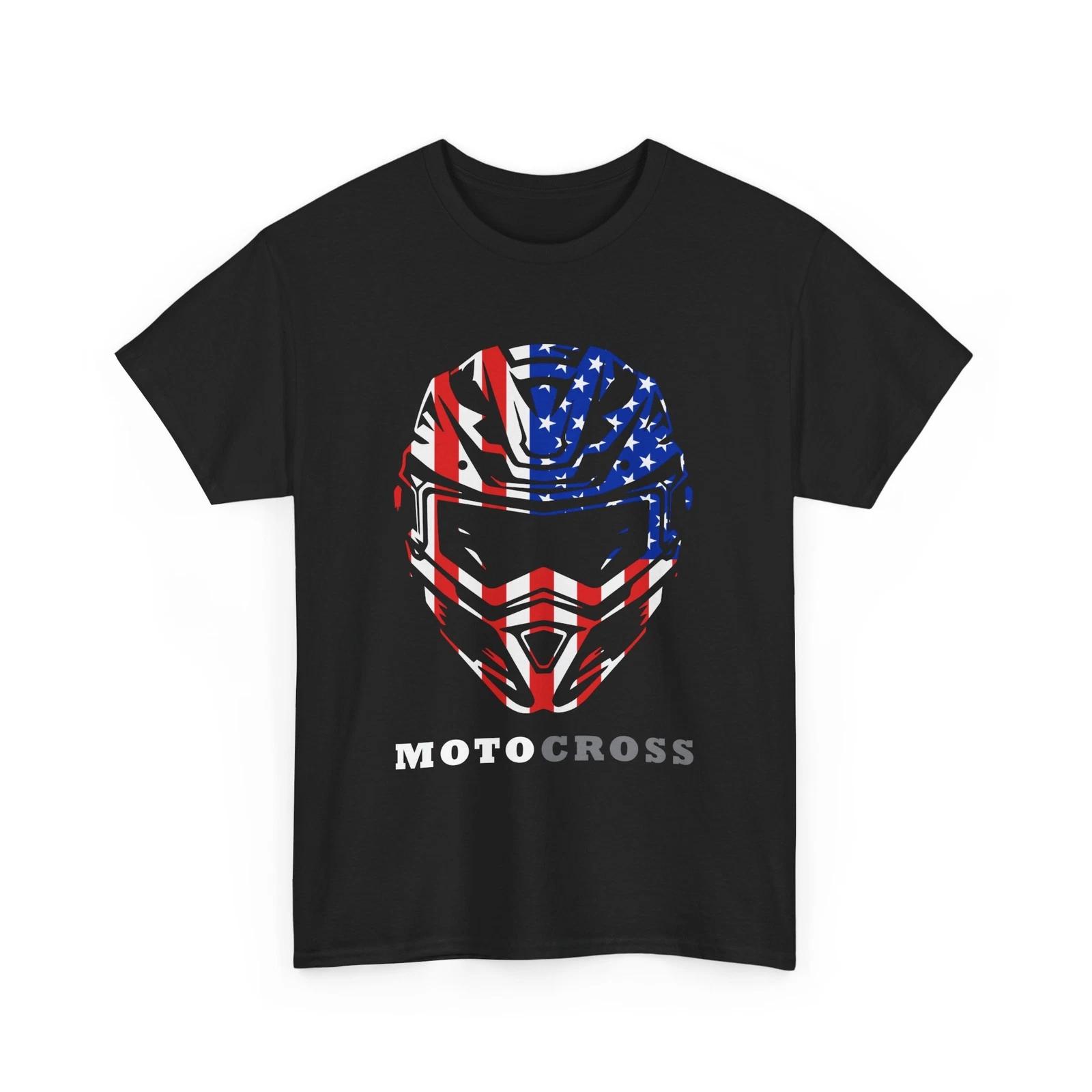 Motocross Shirt, American Flag Biker Hamlet T-shirt, Bike Riding Lover Shirt 4XL
