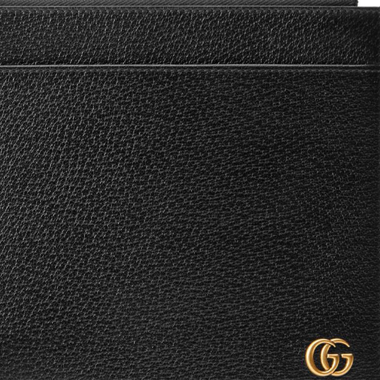 Gucci GG Marmont Gold Logo Grain Leather Clutch Men Clutch Black 658562-DJ20T-1000