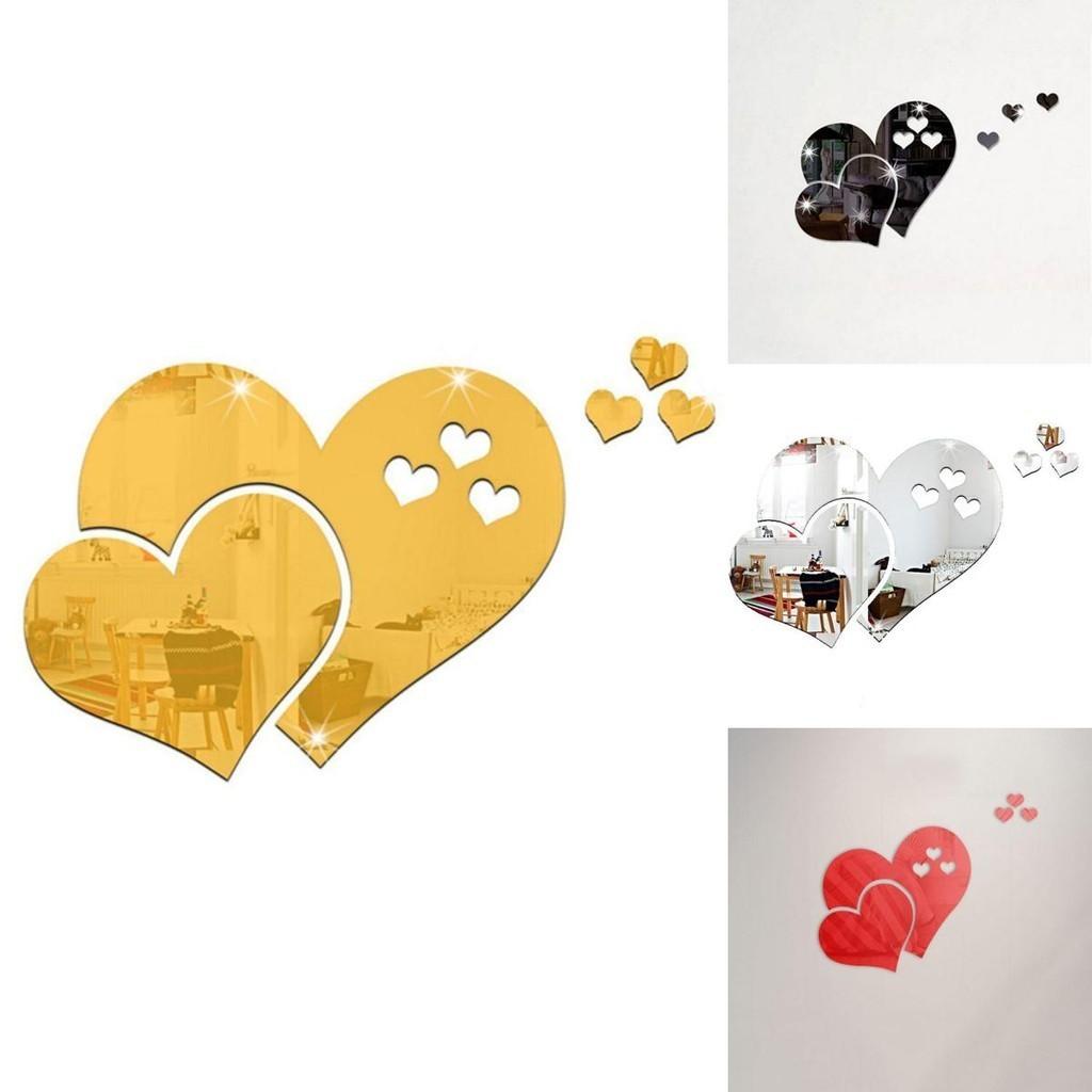 Beautiful 3d Love Heart Mirror Wall Stickers Decal For Stylish Home Decor