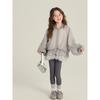 Spring Korean Style Girls' Coat With Tulle Hem, Cute Bubble Top Outerwear For Kids