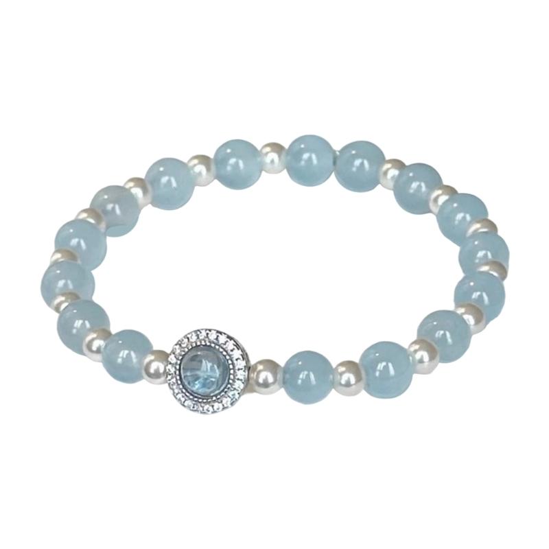 

Practical Handcraft Aquamarine Gemstones Bracelet Ideal for Fashionable Women Seek Unique and Sophisticated Look
