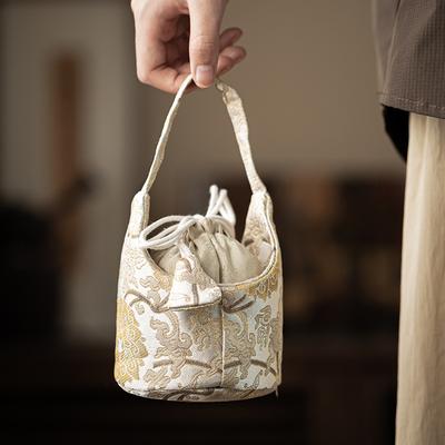 Brocade Master Cup Storage Bag Zisha Pot Protective Bag Thickened Premium Travel Portable Bag Tea Ceremony Special Tea