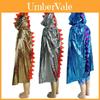 Halloween Dinosaur Costume Cape For Kids Dragon Dress Up Hooded Cloak Spiky Dinosaur Scales Design