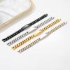 Stainless Steel Custom Engraving Name Logo  Watch Band Chain Wristband ID Bracelets for Men