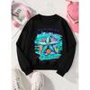 Girls Soft Crewneck SweatshirtSmell The Sea Feel The Breeze Starfish Floral Print with Cute Creative Print, Casual All-Match for Fall Winter