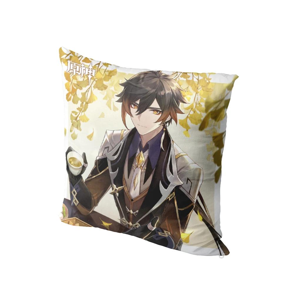 45X45Cm Home Party Decorative Cushion Cover Cartoon Anime Genshin Cute Two-Dimensional Sofa Chair Car Bedroom Body Pillowcase