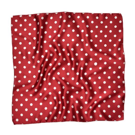 

Women Polka Dot Satin Hair Tie Rope Scrunchies Silk Scarf Neckerchief Headscarf Purplish Red Polka Dot