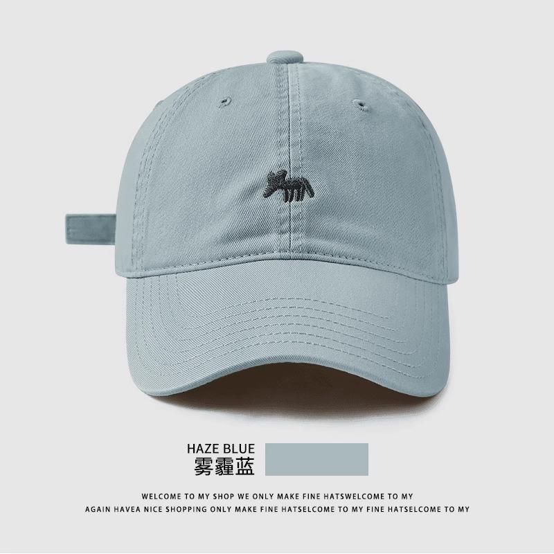 2025 New Embroidered Little Fox Baseball Cap Sports Men and Women Deepen Wide Brim Show Face Small Cap Shade Breathable