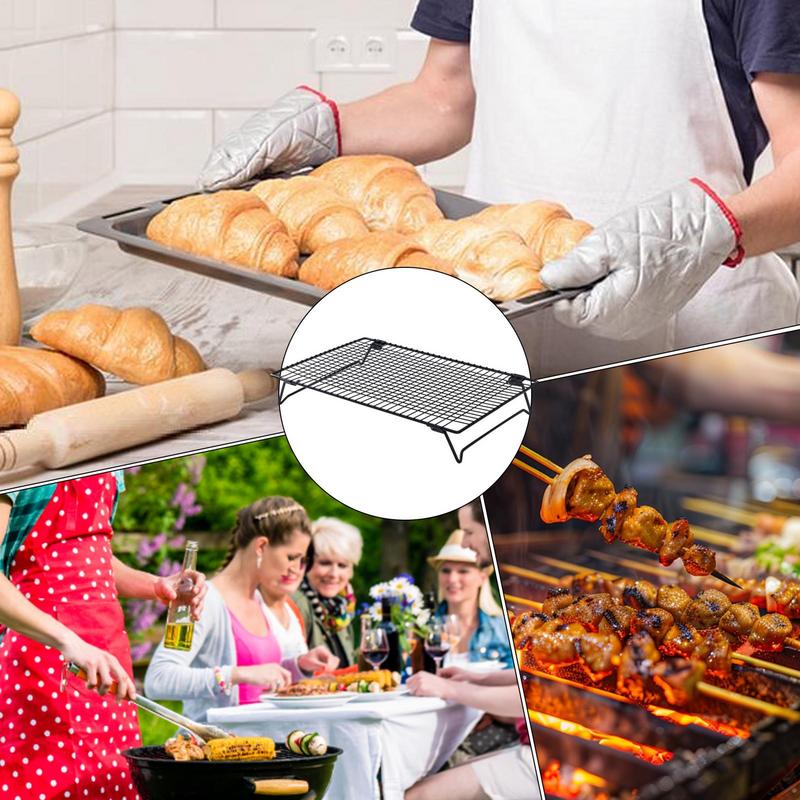 2 Pieces High Carbon Steel Cake Cooling Rack Non-stick Cooling Grid Tray Cookie Biscuits Bread Muffins Cake Cooler Rack Stand