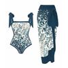 New One-piece Swimsuit Multi-color Printed Hip-wrapped Gauze Skirt Anti-light Two-piece Sunscreen Swimsuit