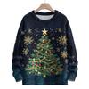 Ladies' Fashionable Casual Long Sleeved Beautiful Christmas Tree Print Round Neck Yarn Knitting