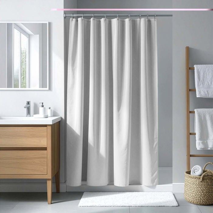 Rideau de douche 180 x 200 cm Essencias blanc