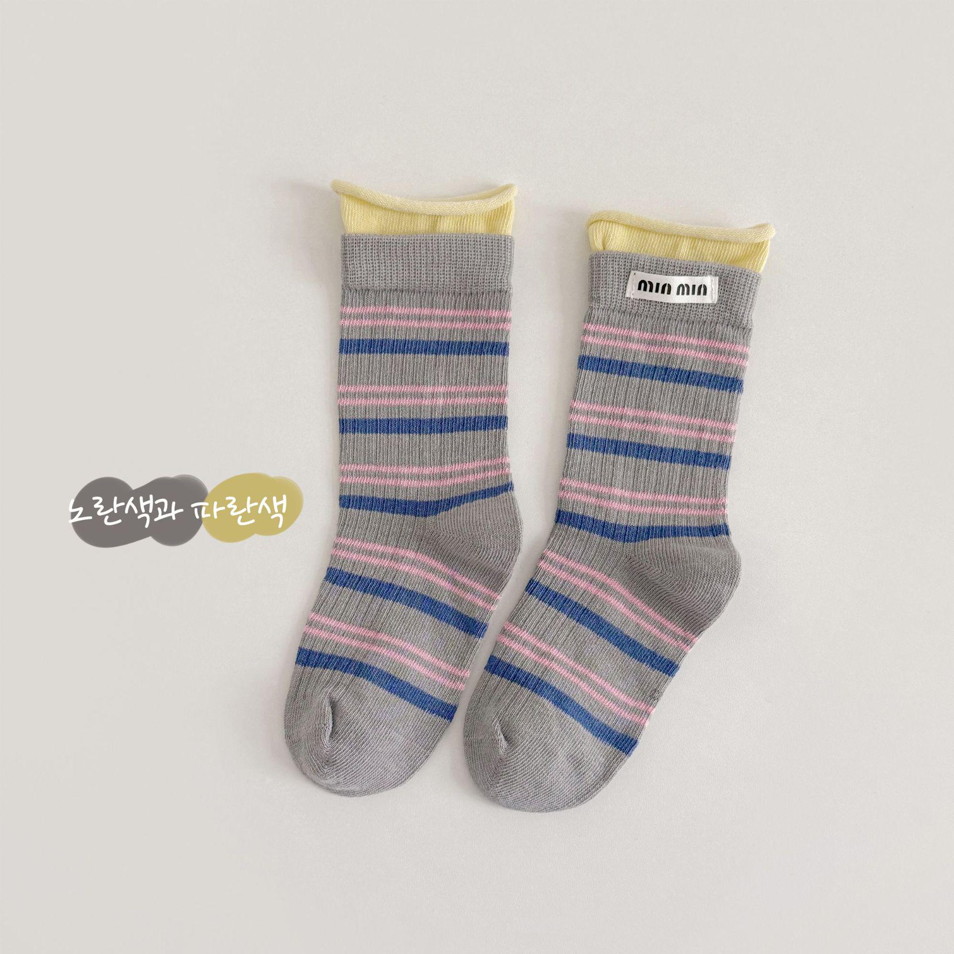

Children s Spring & Autumn Miu Series Cotton Socks - Winter Style Rolled Edge Mid-Tube for Boys & Girls XL (Foot Length 20-22cm) ~9-12 Years