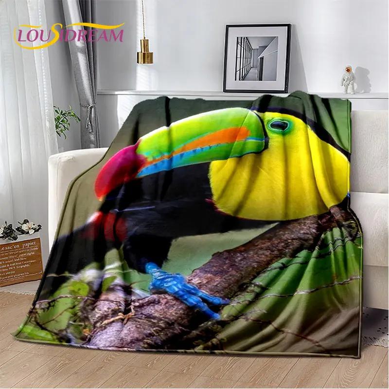 Macaws Colorful Birds Parrot Soft Plush Blanket,Flannel Blanket Throw Blanket for Living Room Bedroom Bed Sofa Picnic Cover Kids
