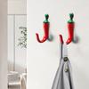Creative Pepper-Shaped Coat Hook Wall-Mounted Space Saving Key Hook Screw Installation Miscellaneous Hooks Home